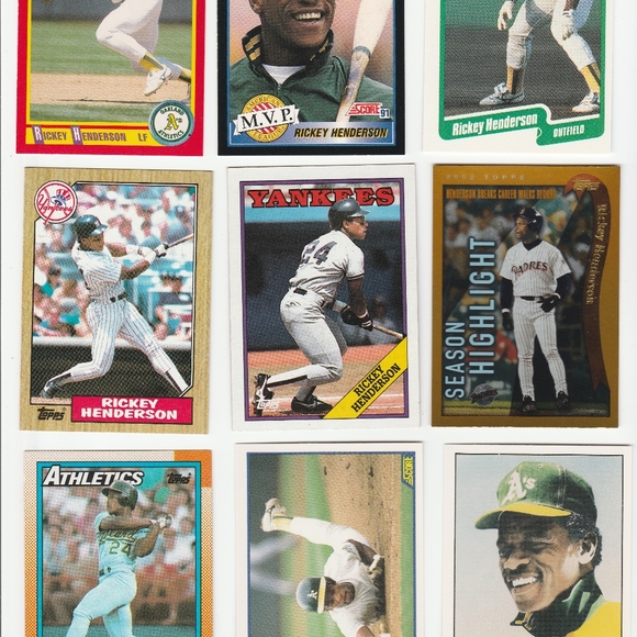 Rickey Henderson 33 Baseball Card Lot Yankees A's - Picture 3 of 4